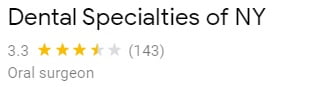 Dental Specialties of NY Google Reviews Screenshot