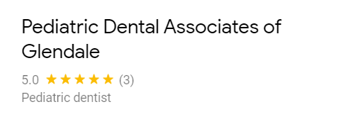 Boutique Dental - Pediatric Dental Associates of Glendale Google Reviews Screenshot