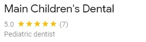 Main Children's Dental Google Reviews Screenshot