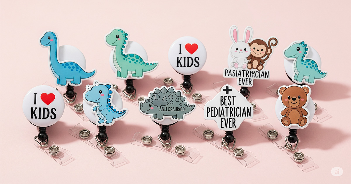 A Collection of Cute Badge Reels for Pediatric Nurses and Doctors