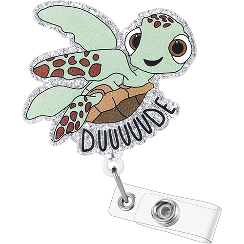 Cute Turtle Dude Pediatric Nursing Student Badge Reel