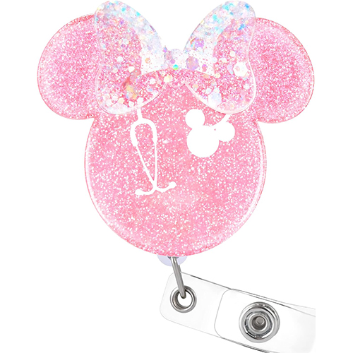 Plifal Cute Pink Cartoon Nursing Assistant Alligator Clip Reel