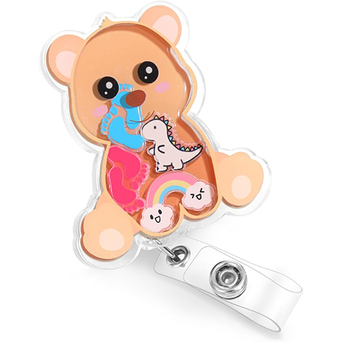 Plifal Cute Teddy Retractable Nursing Badge Holder