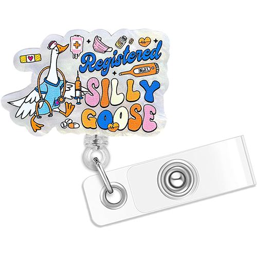 Registered Silly Goose Nurse Decorative Badge Reel