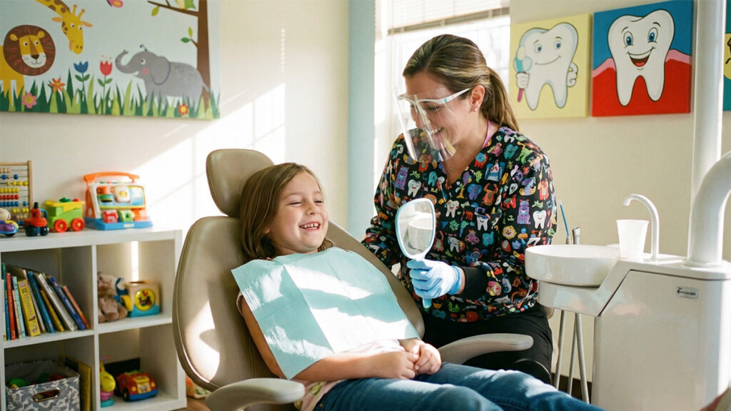 Young child receiving preventive dental care to avoid untreated cavities and long-term health consequences