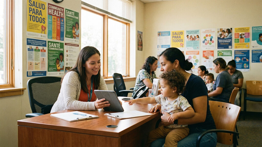 Parent enrolling child in New York Medicaid through a NY State of Health enrollment assistor