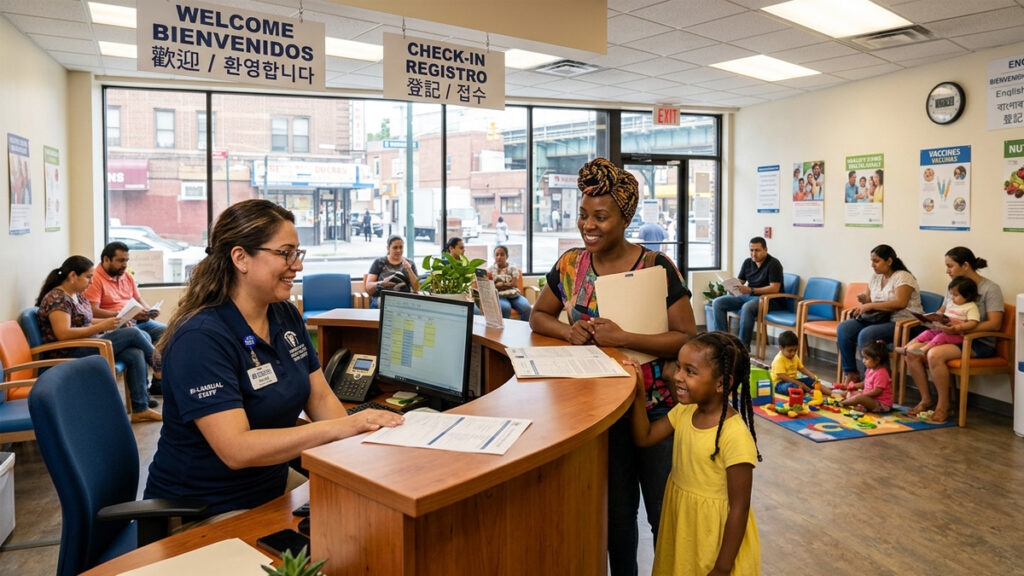 Community health center in Queens offering low-cost dental care for children with bilingual reception staff